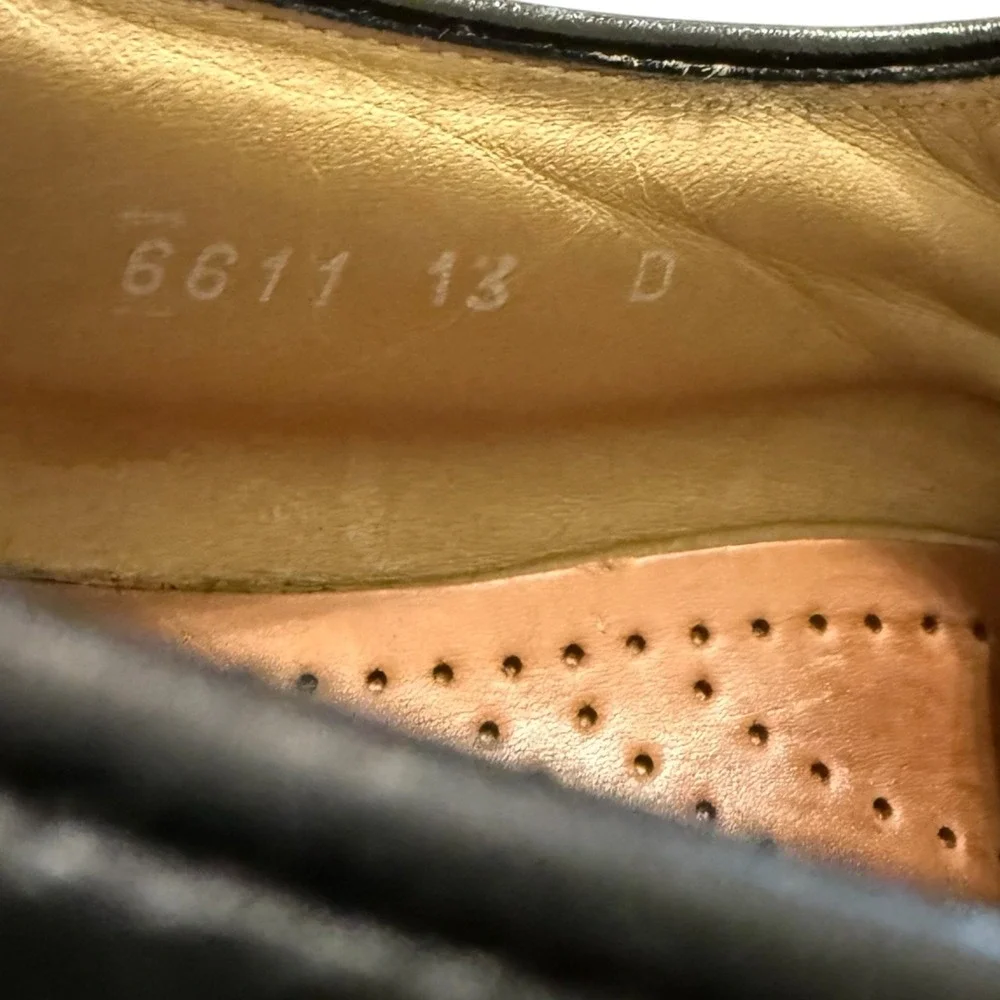 VTG Faconnable Albert Goldberg Black Leather Lug Derby Shoes Made in Italy 13 D